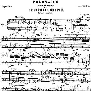 肖邦 波兰舞曲 Op.posth.P.1 No.3 升g小调 钢琴谱 肖邦