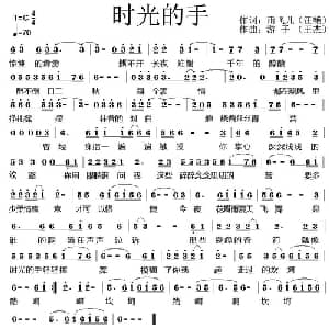 时光的手_通俗唱法乐谱_词曲:雨飞儿 游子