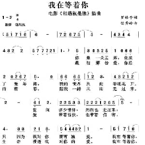 我在等着你_通俗唱法乐谱_词曲:罗皓予 任秀岭