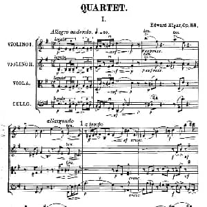 小提琴谱 | QUARTET Op.83 第一部分 弦乐四重奏 英 爱德华 埃尔加