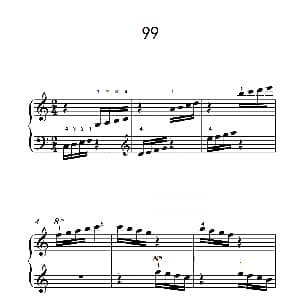 两手交替或交错弹奏的练习 99 钢琴谱