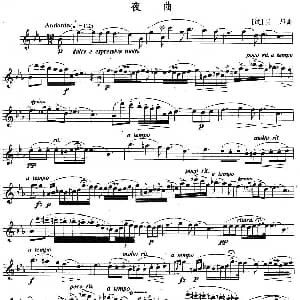 长笛曲谱 | 夜曲 肖邦作曲版