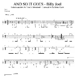 tommy emmanuel and so it goes 吉他谱 tommy emmanuel