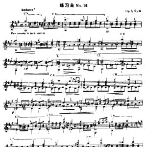 费尔南多 索尔 古典吉他练习曲 No.14 吉他谱