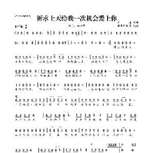 祈求上天给我一次机会爱上你_歌曲简谱_词曲:王浩 王浩