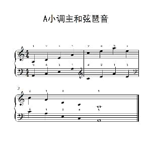 A小调主和弦琶音 钢琴谱