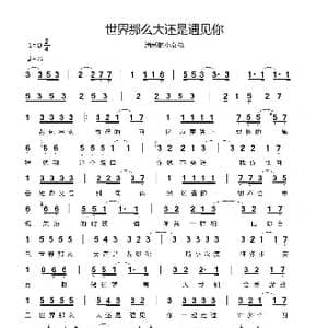 世界那么大还是遇见你_歌谱投稿_词曲:程响 缅甸音乐 清新的小女孩