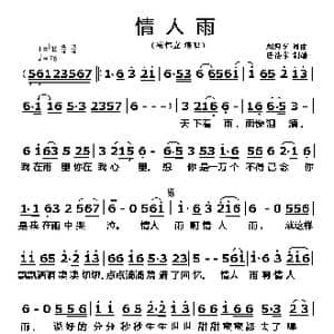 情人雨_歌曲简谱_词曲:刘海东 刘海东