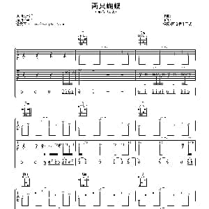 两只蝴蝶 吉他谱 庞龙 牛朝阳词曲 阿潘音乐工场
