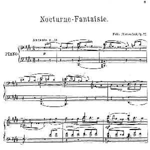 Nocturne Fantasie Op.20 钢琴谱 菲利克斯 米歇尔洛维奇 布鲁门费尔德