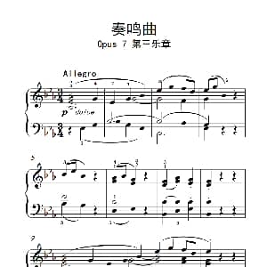 奏鸣曲 Opus 7 第三乐章 钢琴谱 贝多芬