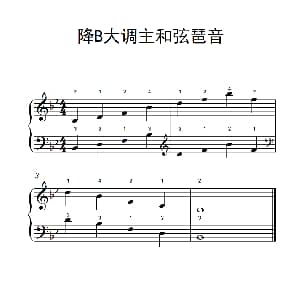 降B大调主和弦琶音 钢琴谱