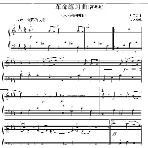 肖邦钢琴小曲 革命练习曲 钢琴谱 陶天 改编