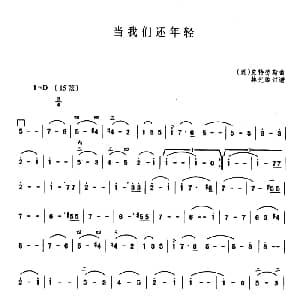 二胡谱 | 当我们还年轻 约翰.施特劳斯曲 林光璇订谱