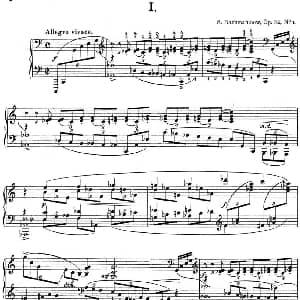 拉赫玛尼诺夫 钢琴前奏曲12 C大调 Op.32 No.1 钢琴谱 拉赫玛尼诺夫