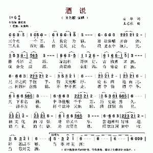 酒说_歌谱投稿_词曲:安华 王艺歌