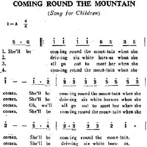COMING ROUD THE MOUNTAIN_外国歌谱