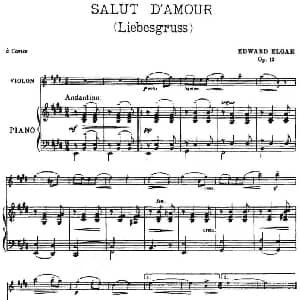 小提琴谱 | SALUT D'AMOUR Liebesgruss 爱的致意 小提琴 钢琴伴奏 埃尔加