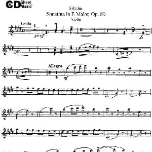 小提琴谱 | Violin Sonatina in E Major Op.80