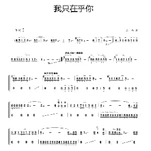 古筝谱 | 古筝独奏 我只在乎你 三木