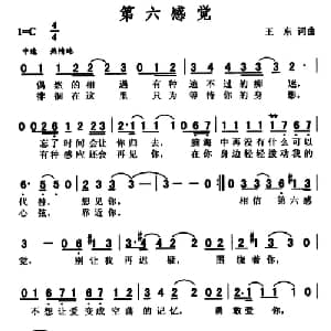 第六感觉_通俗唱法乐谱_词曲:王东 王东
