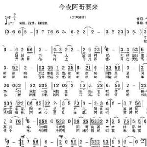今夜阿哥要来_民歌简谱_词曲:代伐钟 余尚义