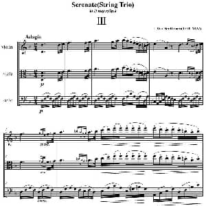 小提琴谱 | Serenate String Trio D大调弦乐三重奏Op.8,III 贝多芬