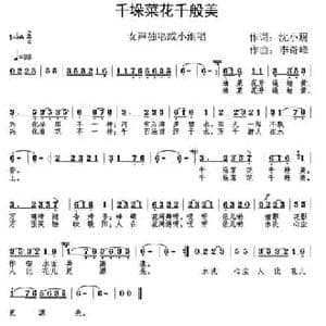 千垛菜花千般美_民歌简谱_词曲:沈小赐 李奇峰