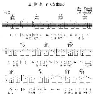 当你老了_歌曲简谱