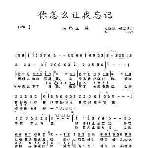 你怎么让我忘记_歌曲简谱_词曲:王红彬 姚瑞倩 李青