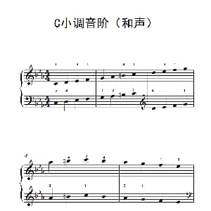 C小调音阶 钢琴谱