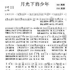 月光下的少年_通俗唱法乐谱_词曲:离殇 黄涛