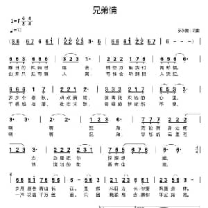 兄弟情_通俗唱法乐谱_词曲:罗永贵 罗永贵