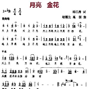 月亮 金花_合唱歌谱_词曲:郑江涛 赵植生 高丽