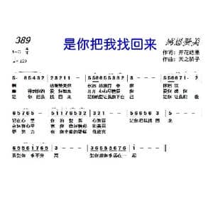 389 是你把我找回来_歌曲简谱_词曲:开花结果 天之骄子