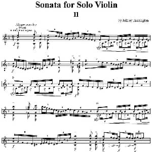 小提琴谱 | Sonata for Solo violin 小提琴奏鸣曲 II 哈林顿