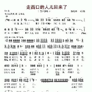 走西口的人儿回来了_歌谱投稿_词曲:陈晓荣 陈晓荣
