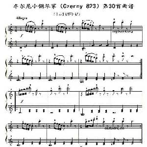 车尔尼 小钢琴家 钢琴谱