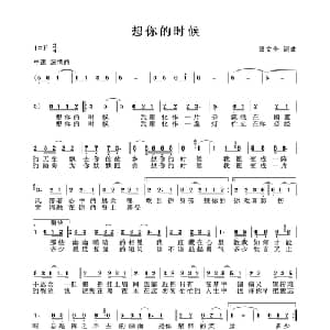 想你的时候._通俗唱法乐谱_词曲:张文全 张文全