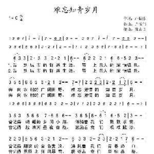 难忘知青岁月_歌曲简谱_词曲:卢振伟 卢振伟