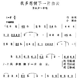 我多想摘下一片白云_合唱歌谱_词曲:付林 小模