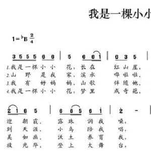 我是一棵小小花_民歌简谱_词曲:侯万华 侯万华