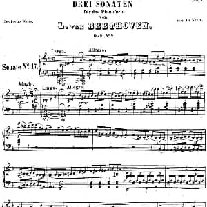 贝多芬钢琴奏鸣曲17 暴风雨 d小调 Op.31 No.2 D minor 钢琴谱 贝多芬