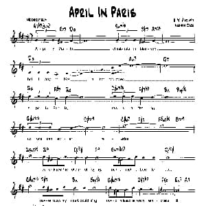 APRIL IN PARIS 降B爵士乐谱