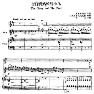 吉普赛姑娘与小鸟 英国 _外国歌谱_词曲: 英 奥克斯福德 英 本尼迪科特