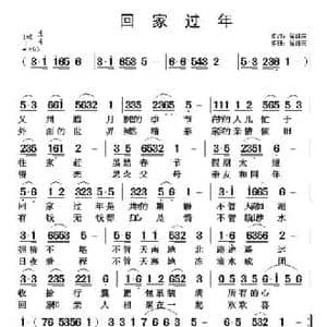 回家过年_民歌简谱_词曲:翟耀庆 翟耀庆