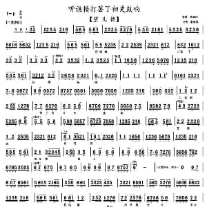 京剧谱 | 听谯楼打罢了初更鼓响 望儿楼 陈幼玲演唱 老骥李记谱版 陈幼玲 老骥李记谱