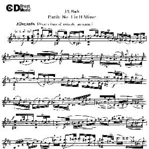 小提琴谱 | 6 Violin Sonatas and Partitas 2.Partita No.1 B Minor J S Bach 巴赫