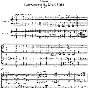 二十八部钢琴协奏曲 No.25 钢琴谱 莫扎特