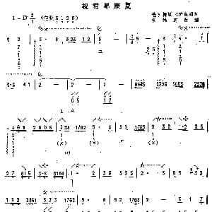 琵琶谱 | 祝君早康复 选调舞剧 沂蒙颂 候桂芝改编